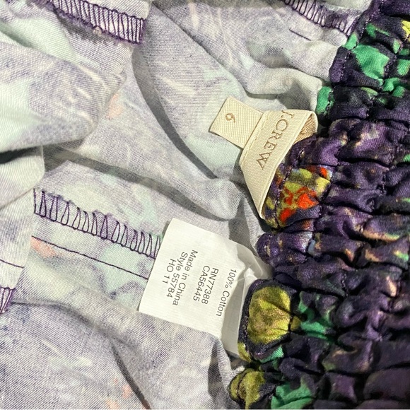 J. Crew Elsie Full Skirt in Purple Multi-Color Nightfall Floral Pattern Size 6 - Picture 9 of 13